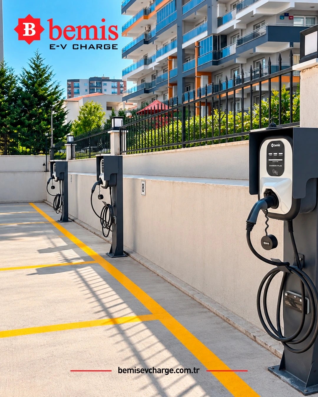 Bemis E-V Charge elektrikli araç şarj istasyonu referans projesi
